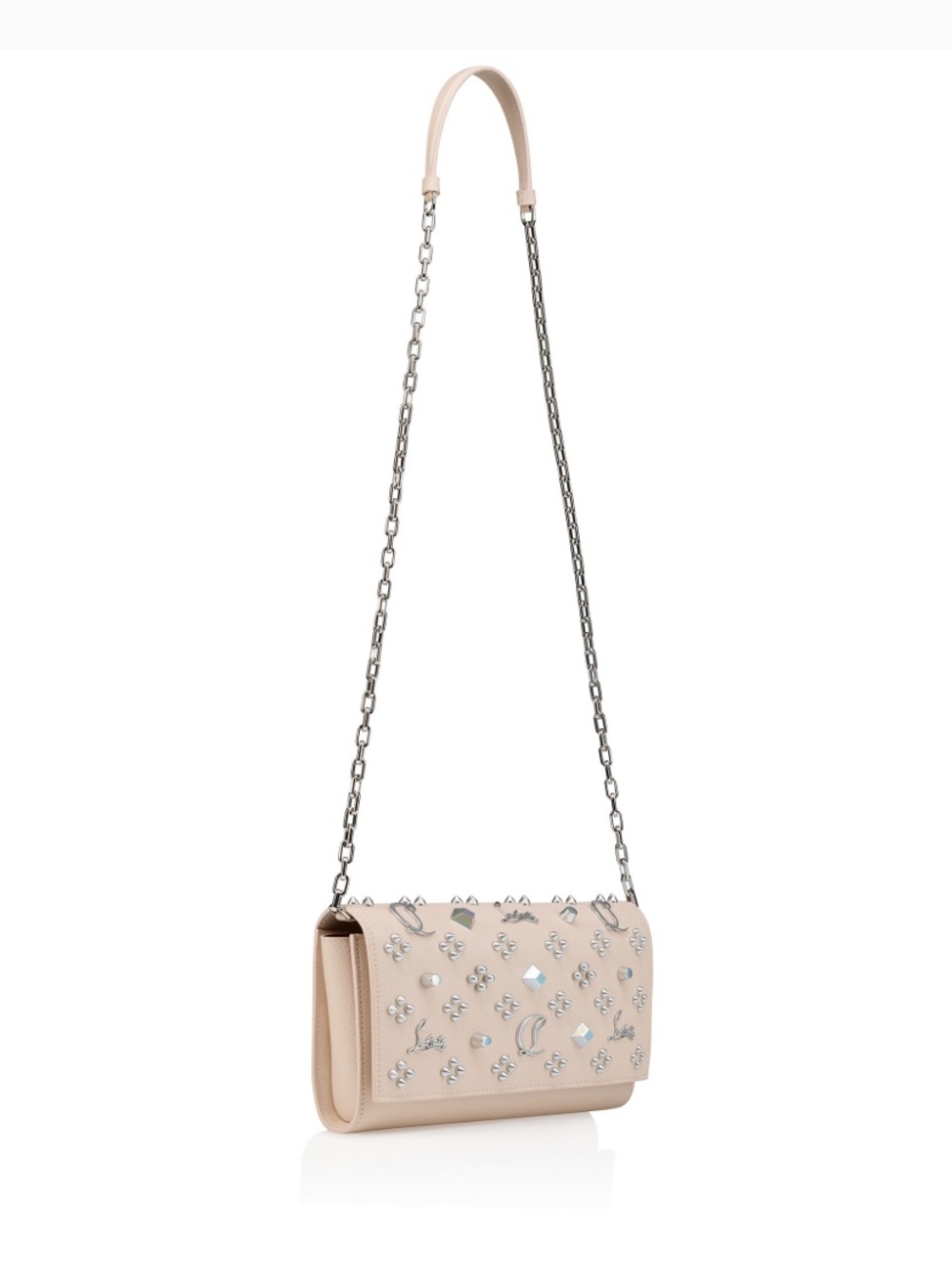 Christian Louboutin Paloma Clutch in Leche Beige with Silver Studs - Picture 3 of 13